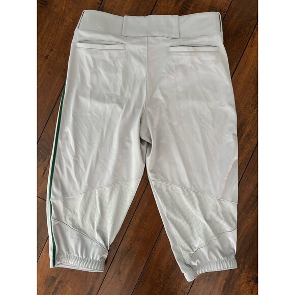 Nike BSBL Grip Waistband Mens Gray Baseball Knickers w/Green Piping Size M - Picture 6 of 7